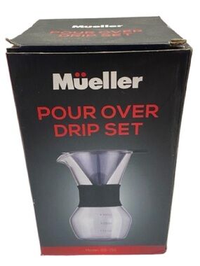 Mueller 300 ml Pour Over Coffee Maker Clear Glass Carafe 2 Cups Model GS-710